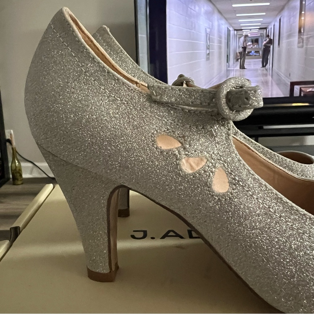 Adams Sparkling Silver Mary Jane Heels - Picture 5 of 8